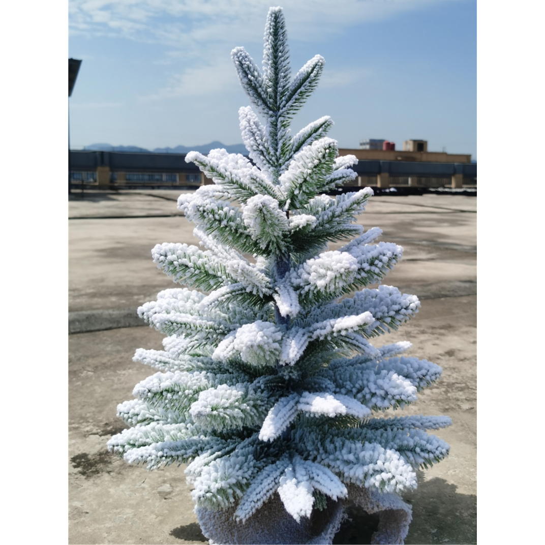 High Quality Cheap Customizable Pe Flocking Snow Spray Christmas Tree Table Christmas Tree