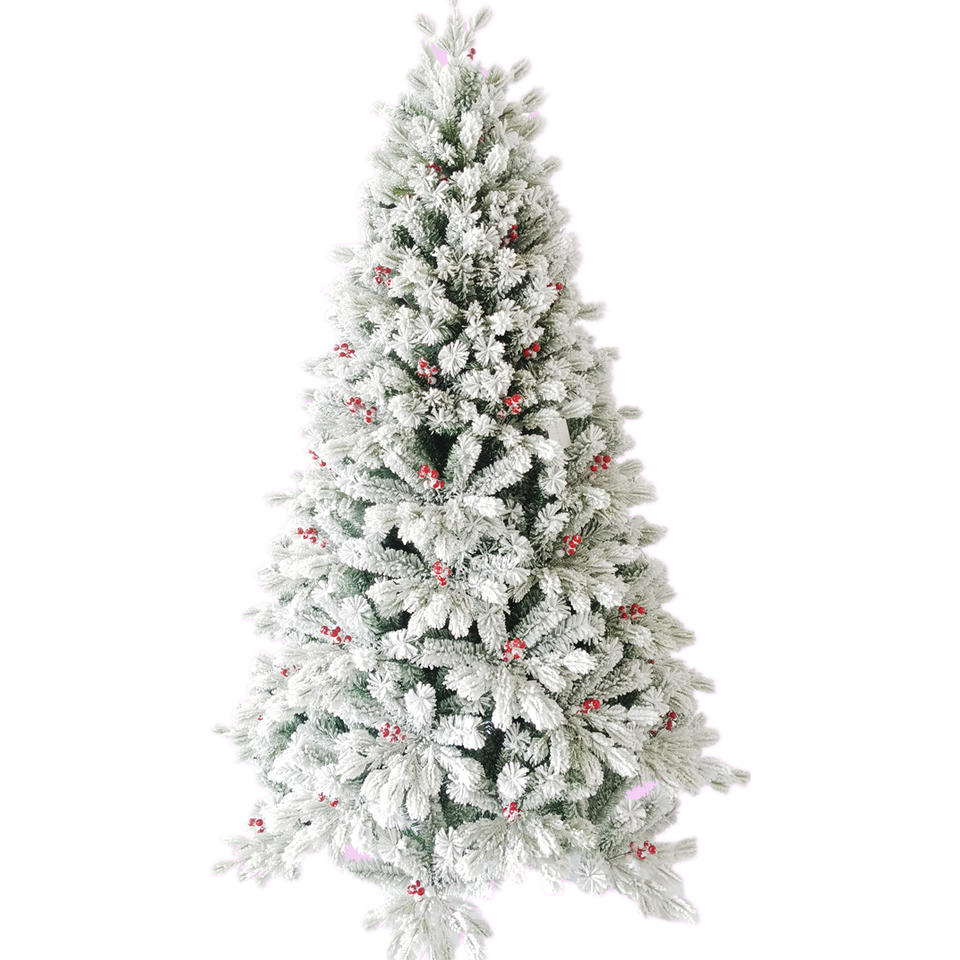 Customized Wholesale Plastic Artificial Snow Lifelike Pe Pvc Snowy Christmas Tree With Metal Stand Ornament