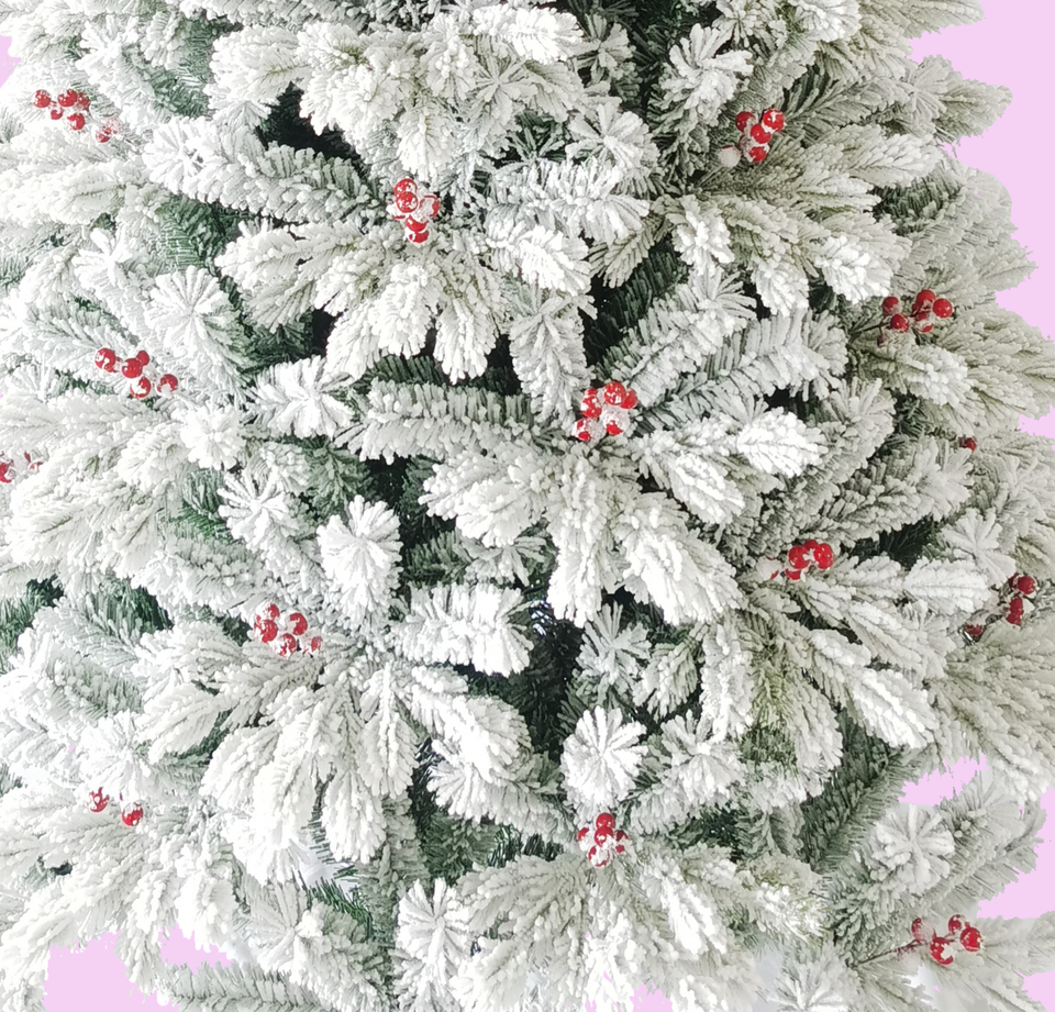 Customized Wholesale Plastic Artificial Snow Lifelike Pe Pvc Snowy Christmas Tree With Metal Stand Ornament