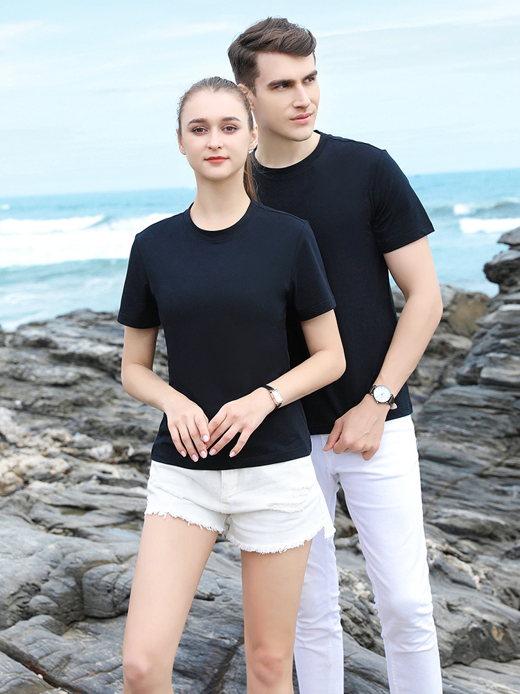 2024 HOT Sale 180 gsm 75% Cotton T Shirt Blank Tee Unisex 25% Polyester