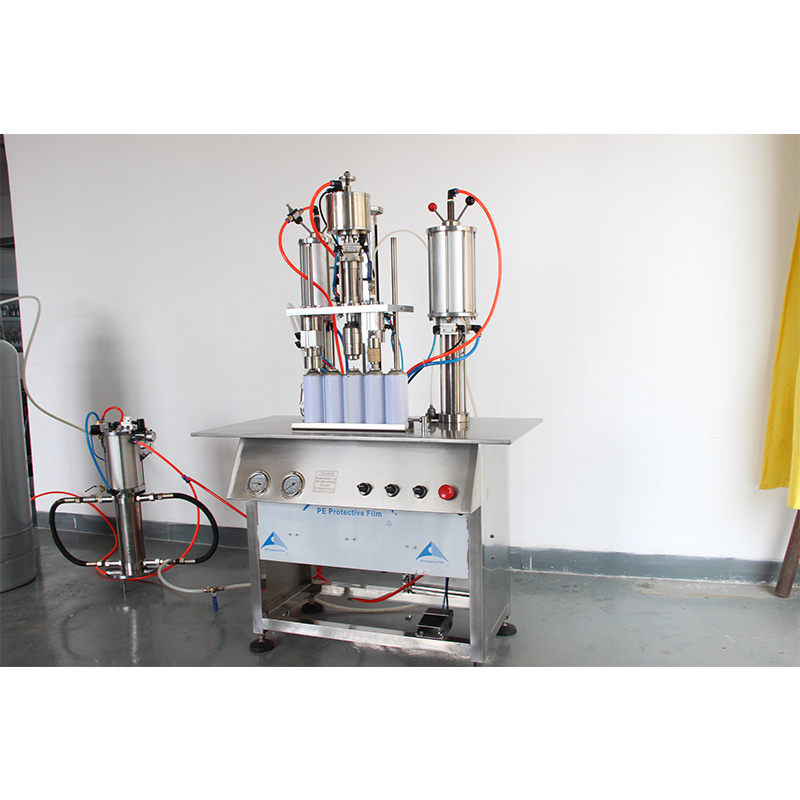 Aerosol Body Spray Deodorant Can Filling Making Machine 3 in 1 Aerosol Filling Machine Normal Pressure Filling Gas Liquid