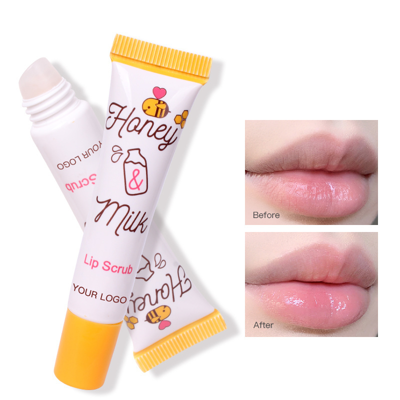 private label wholesale Organic Lighten Dark Lips Lip Gloss Brighten Moisturizing Exfoliating Scrub Lip balm stick