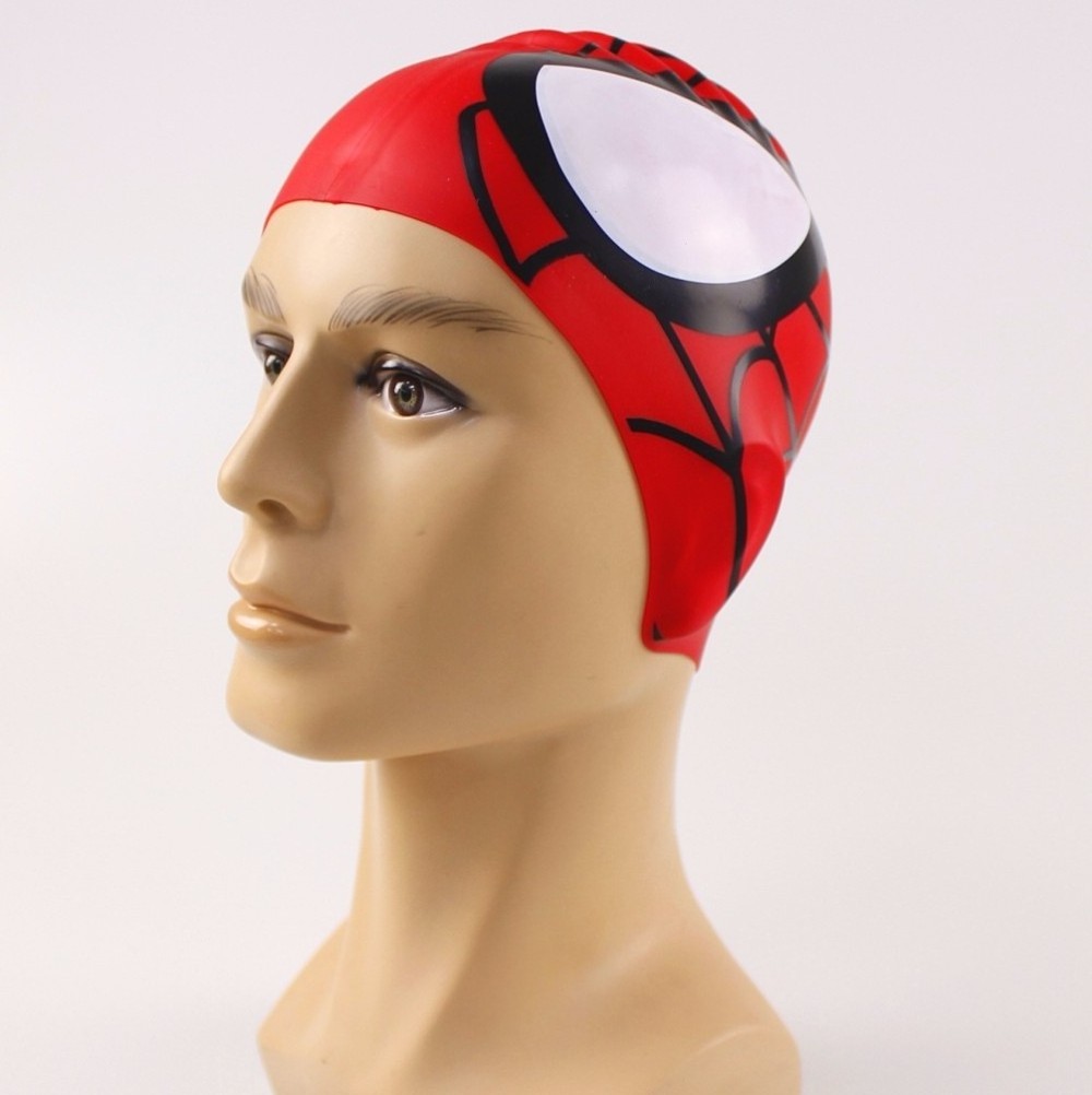 Spiderman Kids Swimming Hat  Cartoon Swimming Cap No Leak Silicone Swim Cap