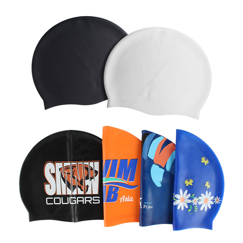 In Stock Wholesale Waterproof Unisex Adult Custom Silicone Swim Cap Durable Outdoor Water Sports Swimming Cap Silicone