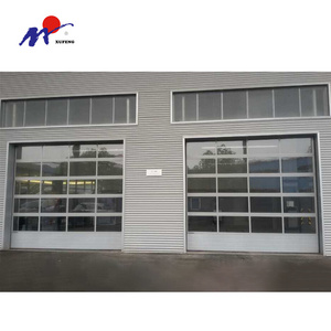 Black Full View Villa Commercial Aluminum European Plexiglass Garage Doors Prices