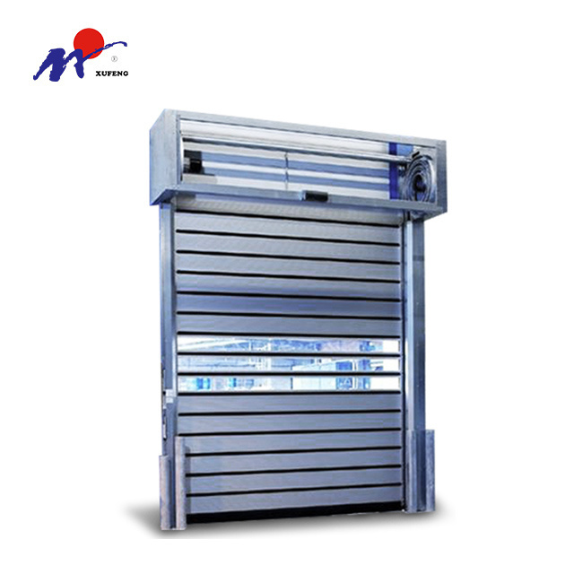 Aluminum automatic roller shutter rapid metal frame sliding high speed door