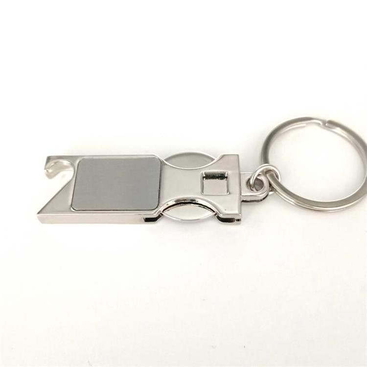 Bulk Metal Card Holder Keychain Blank Token Euro Shopping Trolley Key chain Ring Embossed Coin Holder Keychain for Engraving