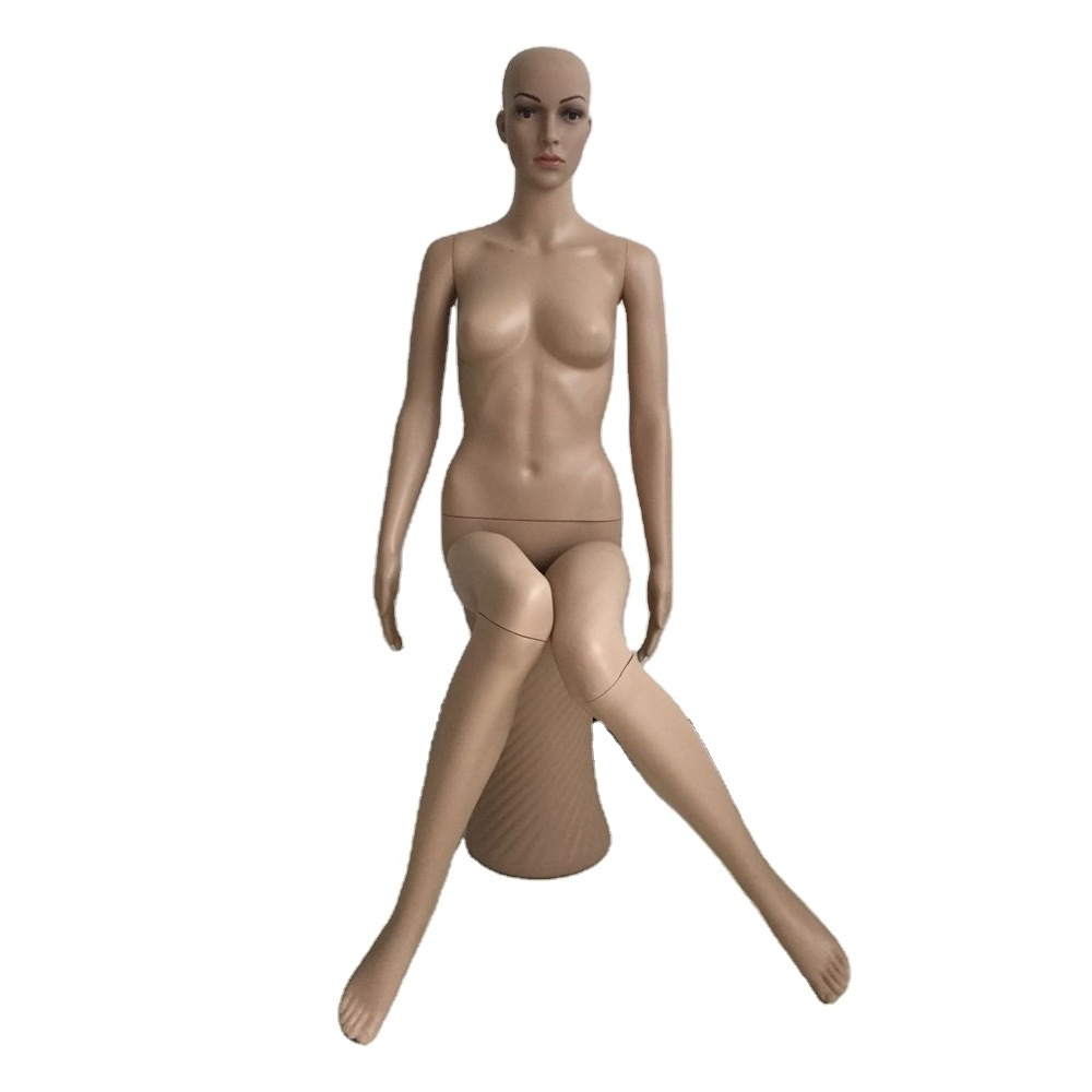 Plastic mannequins sexy design sitting foam full body sexy lifelike female mannequins skin color mannequins with wigs