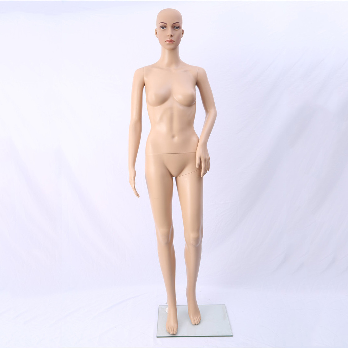 High quality cheap realistic realistic curved plastic realistic head interchangeable adjustable female full body mannequin