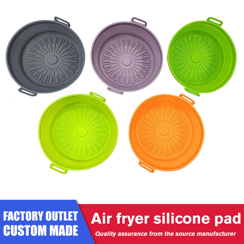 Hot Air Fryer Accessories Set Collapsible Diameter 23.22cm Round XUFU Airfryer Silicone Pot Silicon Air Fryer Liners