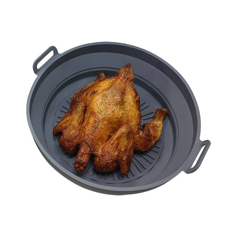 BPA Free Folded Diameter 23.22cm Round Baking Pan Silicone Air Fryer Pot