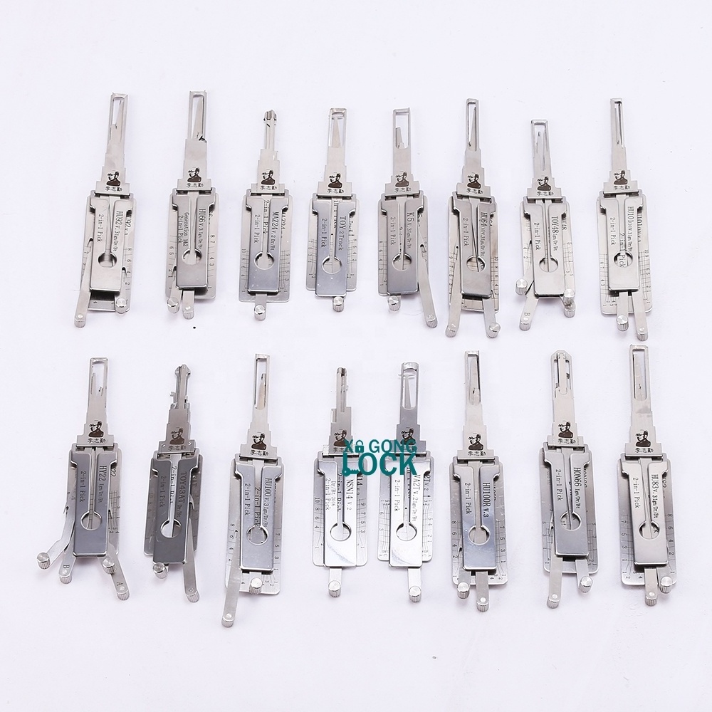 Original car locksmith picking tools 32 pcs 16 pcs Lishi 2 in 1 Lishi tools auto lock pick set