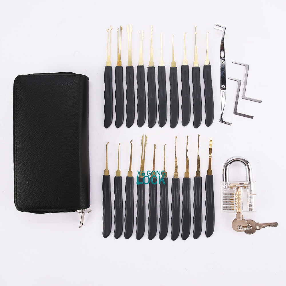 24 Pieces Hook Pick Tool Set Locksmith Open Door Transparent Exercise Lock Picks Set onsale