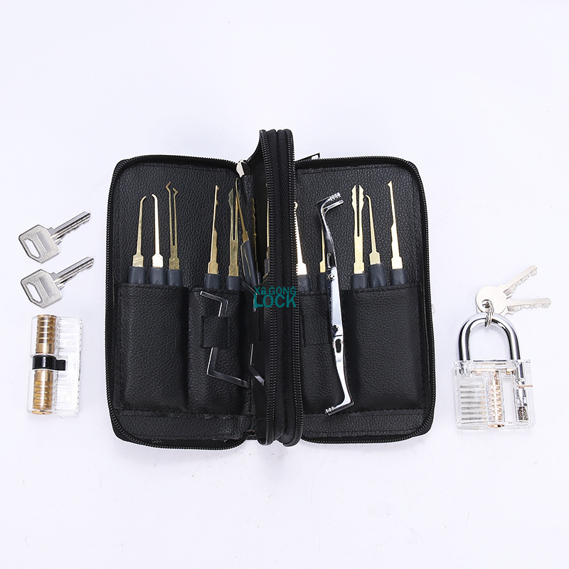 24 Pieces Hook Pick Tool Set Locksmith Open Door Transparent Exercise Lock Picks Set onsale