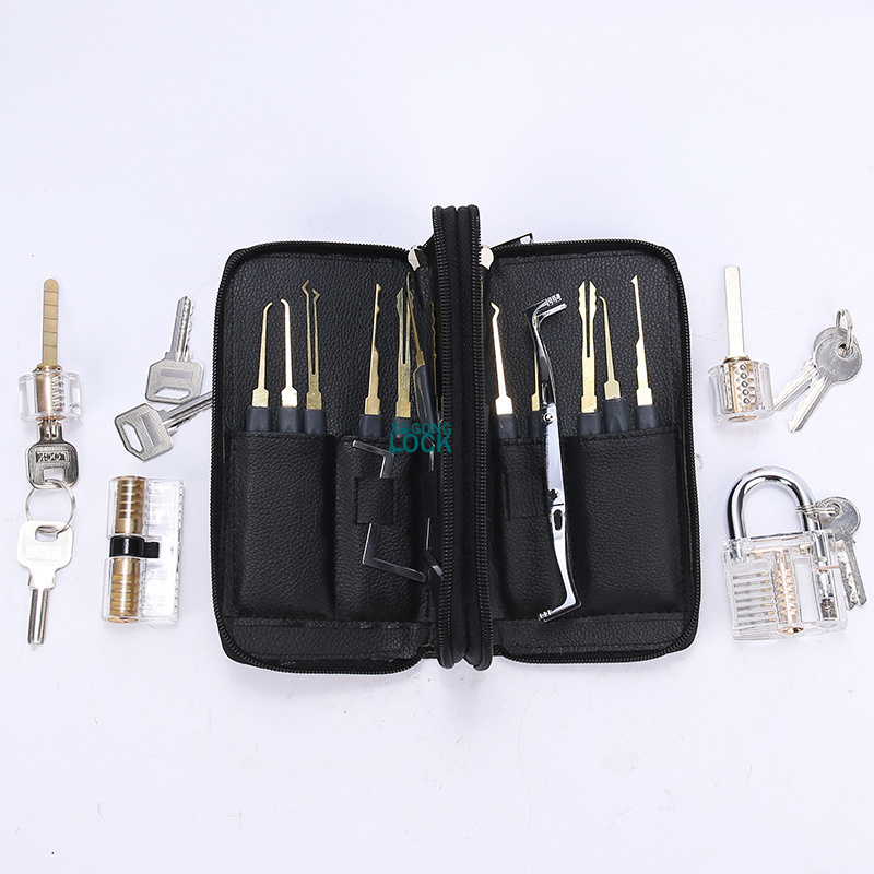 24 Pieces Hook Pick Tool Set Locksmith Open Door Transparent Exercise Lock Picks Set onsale