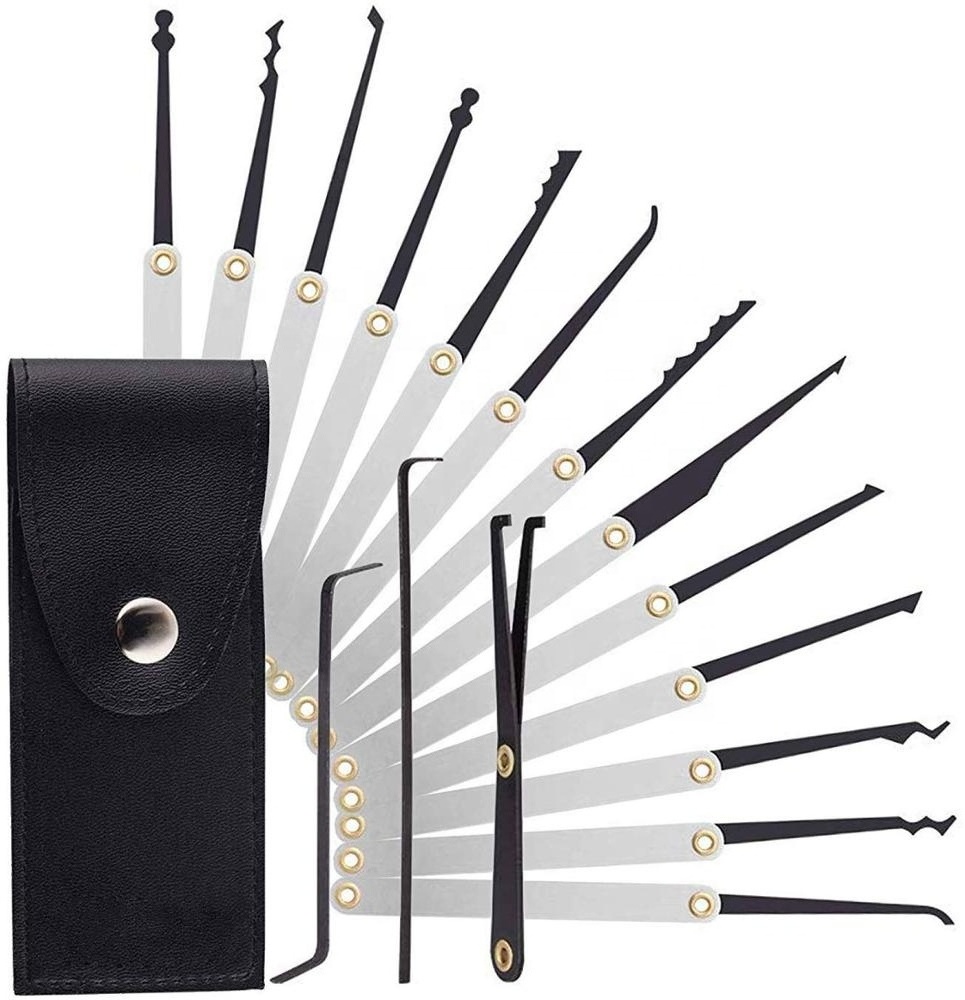 Locksmith Supplies 12 pcs lock pick set With Transparent Practice Lock Picking Tools