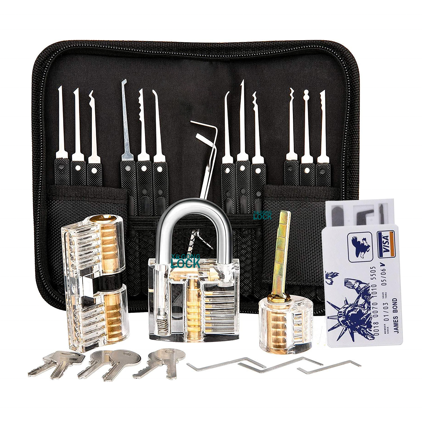 stainless keys lock picking set tool 17pcs practice locks open lock set