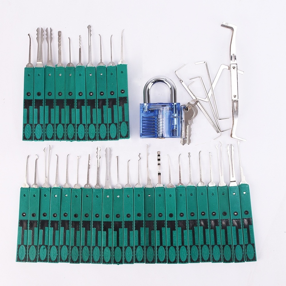 Professional Practice Tool Lockset, Pick Set with transparent Locks 32 pcs Tools