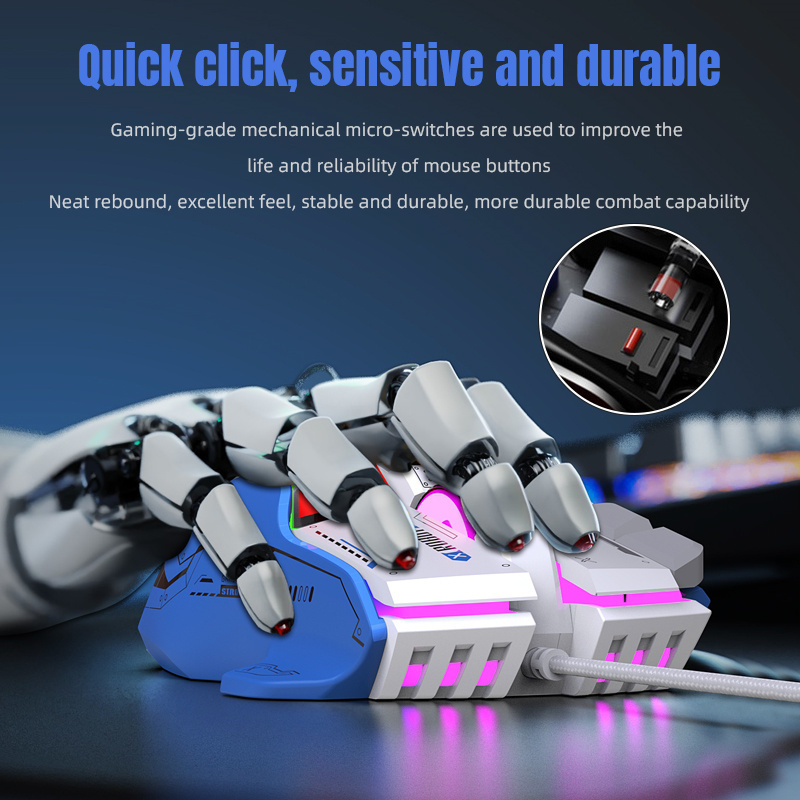 OEM Customized 10-Button Macro Programmable Game Mouse 13 RGB Light Modes 1000HZ Adjustable Mechanical Electronic Game Mouse