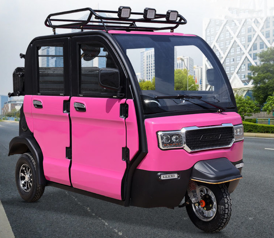 Passenger Electric Tricycles for Adults 10 60V Closed Electric Tricycles 4 Wheel Car Cabin Electric Fully Enclosed Trike 50-70km