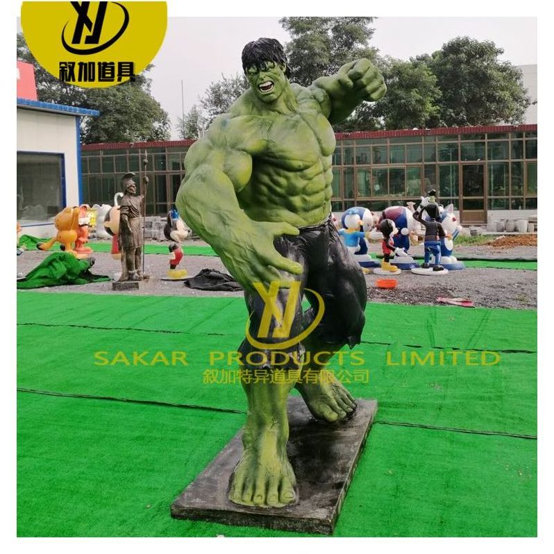 Hot Sell Large Resin Hulk Statue Amusement Park Life Size Marvel Movie Hero Hulk Resin Sculpture