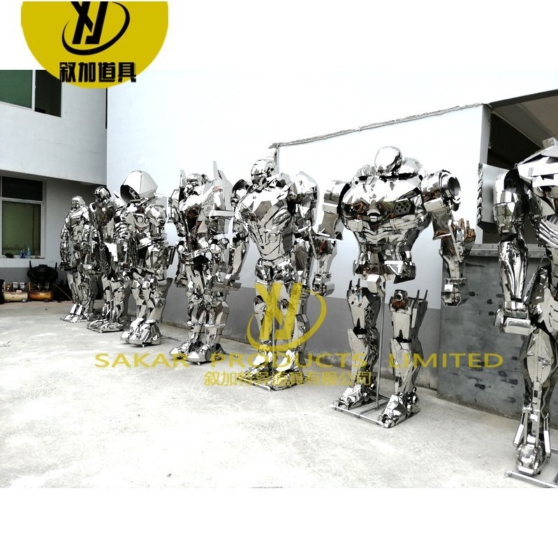 custom mirror costume robot suit  for Adult,made in China Life Size custom mirror robot costume with led lights