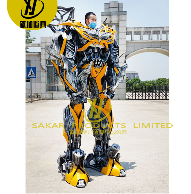 Customized wearable robot suit life size LED cosplay realistic robot costume suit for business promotion led robot costume