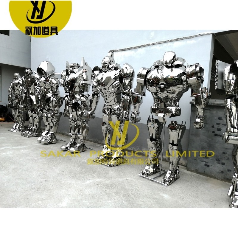 custom mirror costume robot suit  for Adult,made in China Life Size custom mirror robot costume with led lights