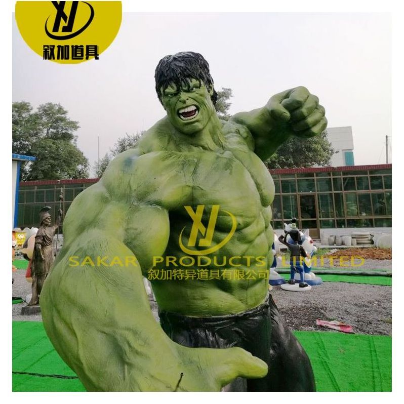 Custom Indoor Decor Famous Superhero Movie Action Figures Muscle Man Fiberglass Life Size Hulk Statue Resin Sculpture for Sale