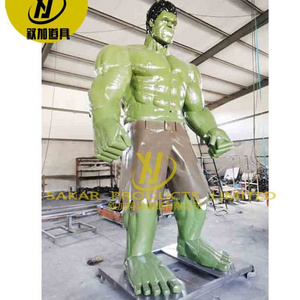 Custom Life Size Indoor Decor Famous Superhero Movie Action Figures Muscle Man Fiberglass Life Size Hulk Statue Resin Sculpture