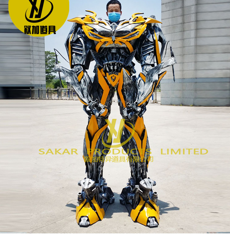 Customized wearable robot suit life size LED cosplay realistic robot costume suit for business promotion led robot costume