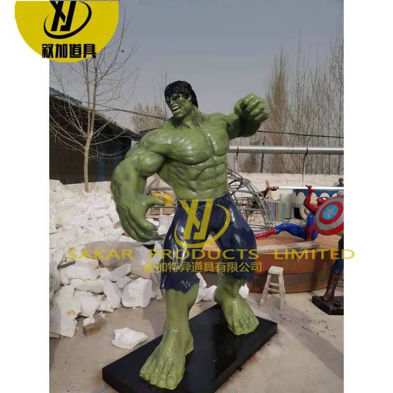 Custom Indoor Decor Famous Superhero Movie Action Figures Muscle Man Fiberglass Life Size Hulk Statue Resin Sculpture for Sale