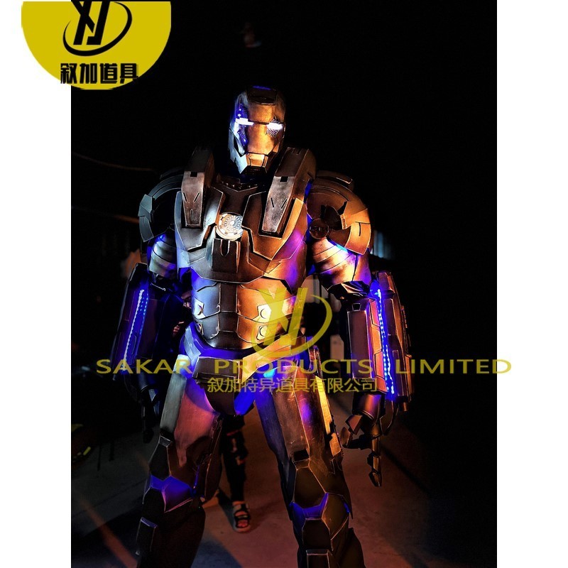 LMD New Design Free Shipping Plastic Stilts Walker Robot Led Costume with Rechargeable Battery Kryoman Performance Wear transformerss costume