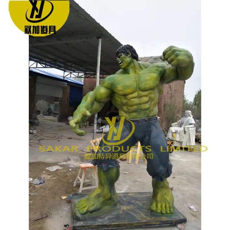 Custom Indoor Decor Famous Superhero Movie Action Figures Muscle Man Fiberglass Life Size Hulk Statue Resin Sculpture for Sale