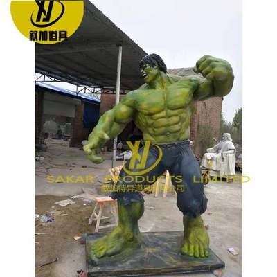 Custom Indoor Decor Famous Superhero Movie Action Figures Muscle Man Fiberglass Life Size Hulk Statue Resin Sculpture for Sale