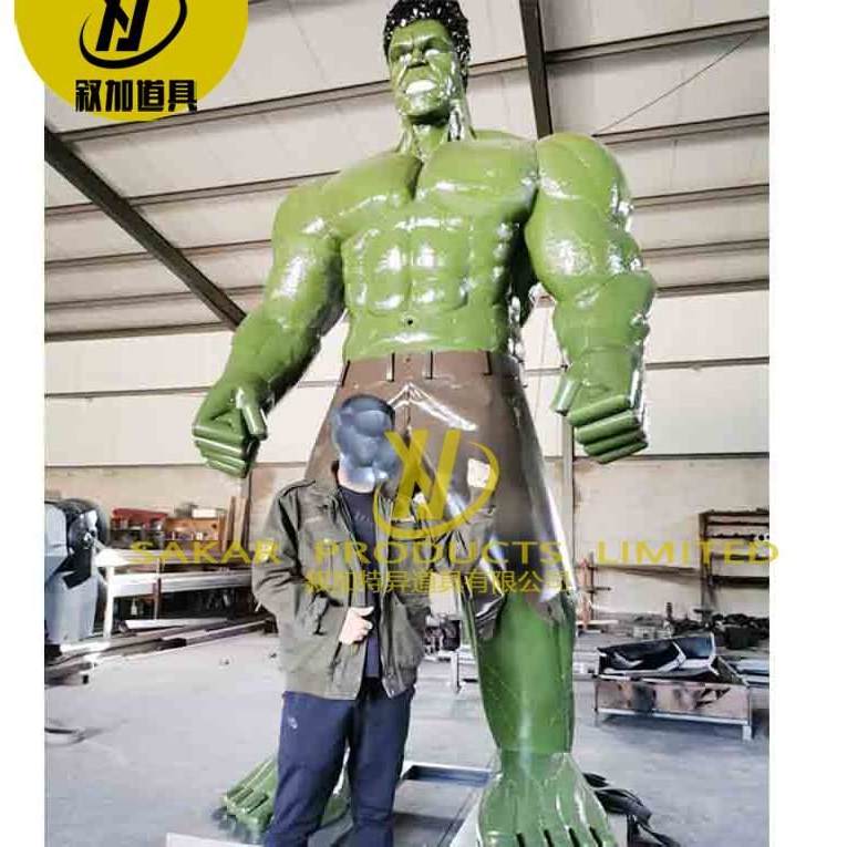 Custom Life Size Indoor Decor Famous Superhero Movie Action Figures Muscle Man Fiberglass Life Size Hulk Statue Resin Sculpture