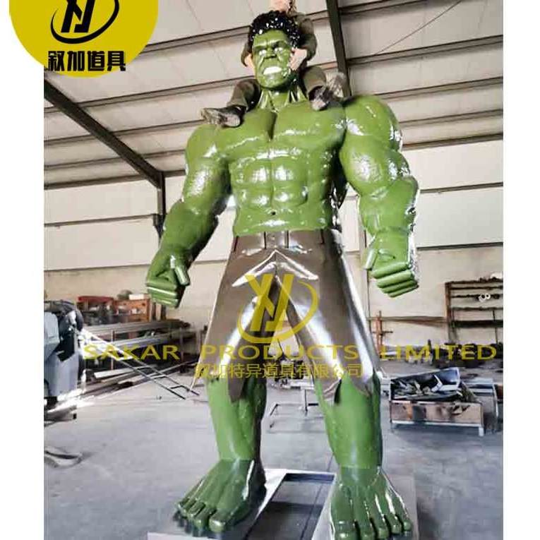 Custom Life Size Indoor Decor Famous Superhero Movie Action Figures Muscle Man Fiberglass Life Size Hulk Statue Resin Sculpture