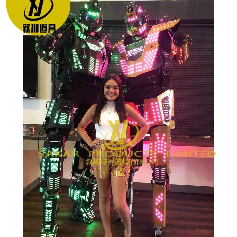 Free Shipping LMD Led Robot Suits Traje Party Giant Disfraz de Robot DJ Costume for Party