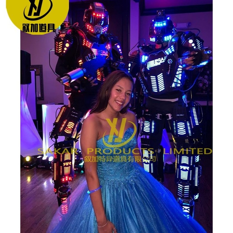 Free Shipping LMD Led Robot Suits Traje Party Giant Disfraz de Robot DJ Costume for Party