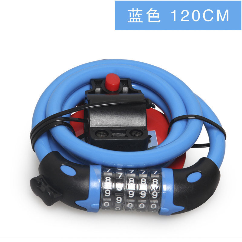 Bicycle Lock 5 Digit Code 1200mm*12mm Anti-theft Lock Bike Security Accessory Steel Cable Cycling Bicycle Lock