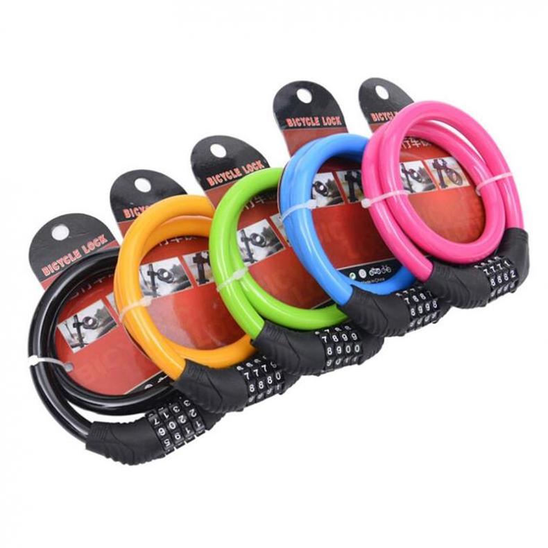 4 Digit Combination Password Lock Cycling Security Bike Bicycle Cable Steel Wire Chain Lock