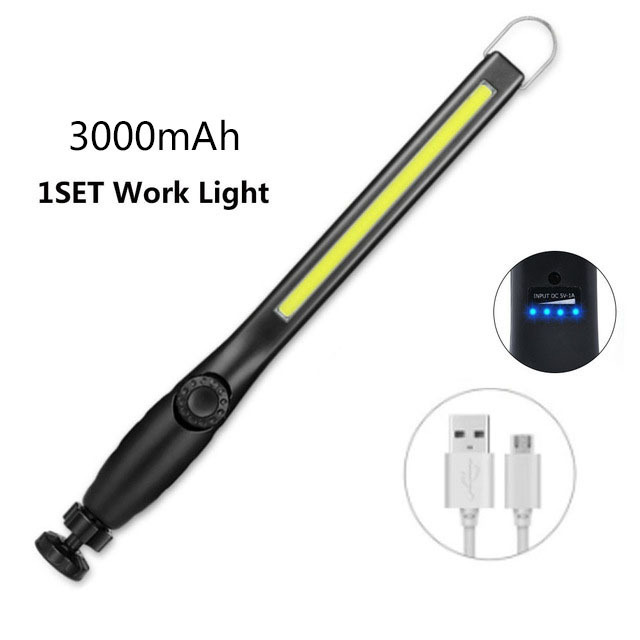 COB LED Work Light Pocket Flashlight 1200mAh 2200mAh Rechargeable Emergency Torch 360 Inspection Light Camping Lamp