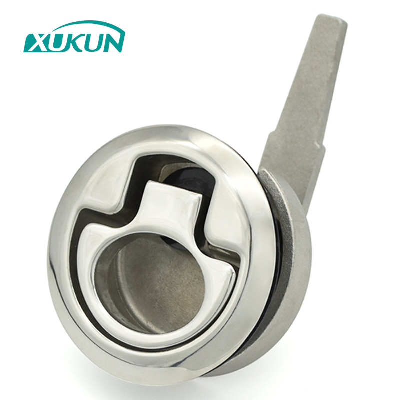 XK246-2  316 stainless steel Buried handle type press Round pull ring Tongue cam lock slam latch