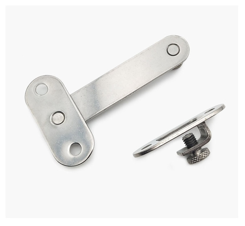 Flip Door Sliding Latch 90 Degree Stainless Steel Latch Right Angle Curved Door Brushed Finish Safety Door Lock