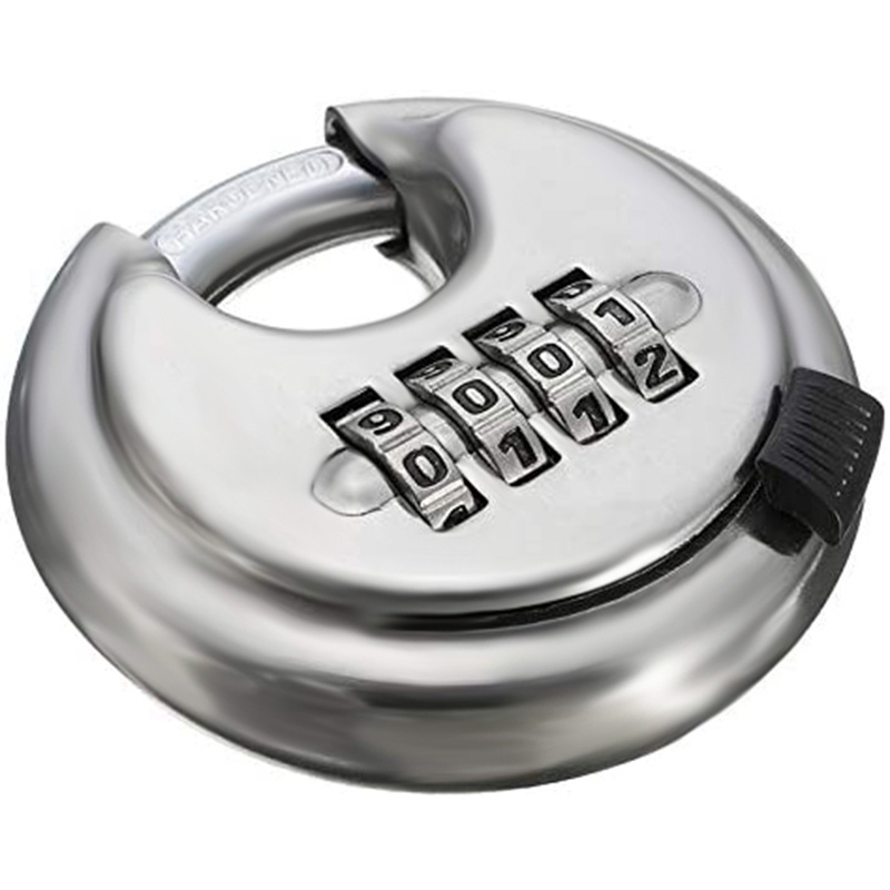 Digit Combination Disc Padlock with Shielded Hardened Shackle Heavy Duty Round Lock