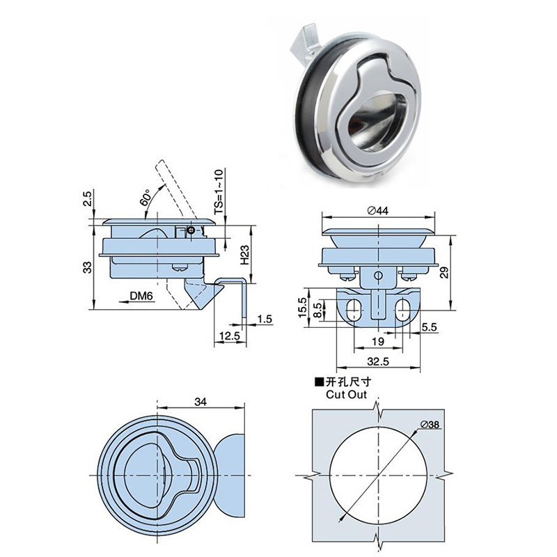 1PCS  Cam Latch Boat Hatch Lock, Flush Pull Latch Handle Lift Slam for Boat Deck Door Locker Hatch Cabinet Hardware, car lock