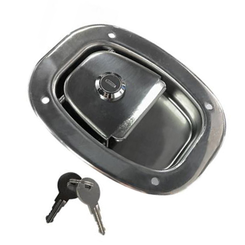 Stainless Steel Electrical Panel Box Handel Paddle Lock Cylinder with Key Secure Cabinet Latch