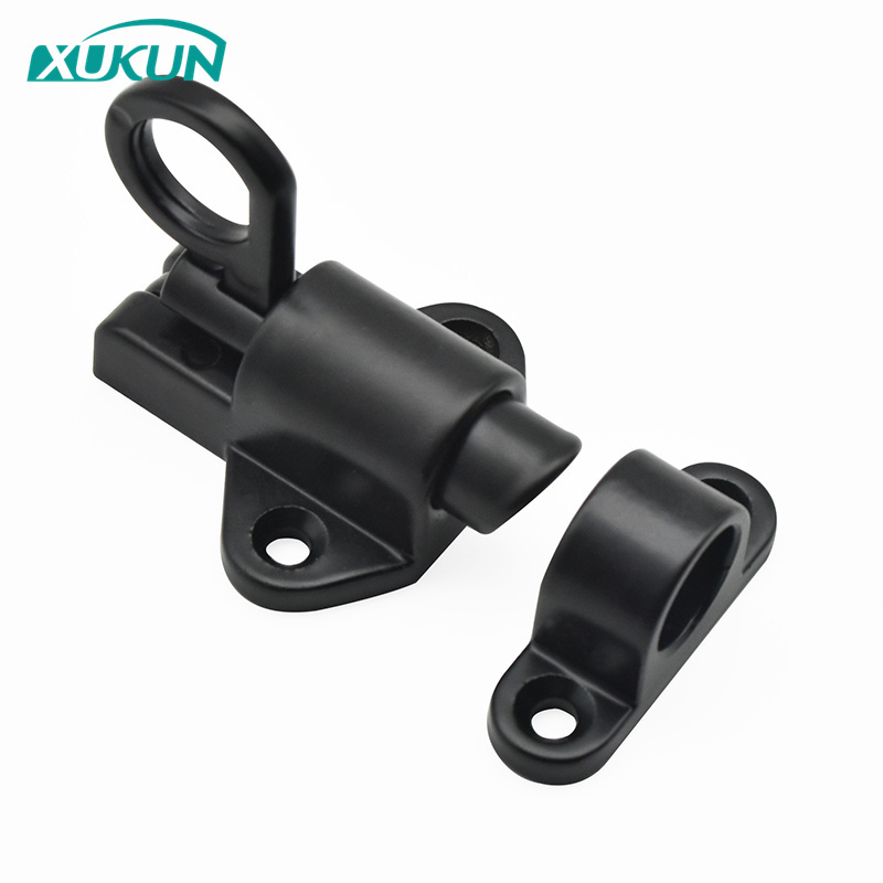 XK1017 Aluminum Alloy Gate Latches Self-Closing Security Automatic Window Security Pull Ring Spring Bounce Door Bolt Latch Lock