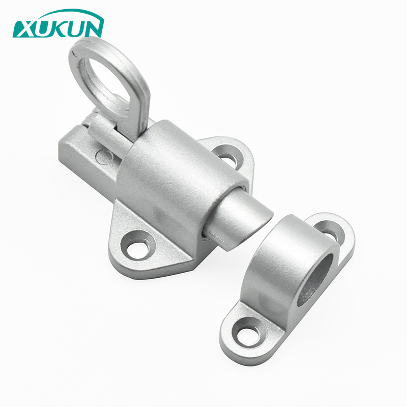 XK1017 Aluminum Alloy Gate Latches Self-Closing Security Automatic Window Security Pull Ring Spring Bounce Door Bolt Latch Lock