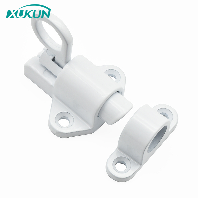 XK1017 Aluminum Alloy Gate Latches Self-Closing Security Automatic Window Security Pull Ring Spring Bounce Door Bolt Latch Lock